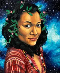 Ina Jardiolin, The Escape: The Legend of the Makahiya, oil on canvas