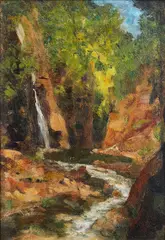 Untitled by Fernando Amorsolo, oil on wood, sold Feb 2015