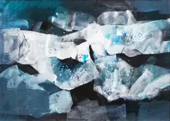 Untitled by Romulo Olazo, acrylic on paper, sold Feb 2015