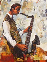 Tenorio by Anthony Palomo, acrylic on canvas, sold Feb 2015