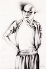 Elmer Borlongan, Stiff Neck, acrylic polymer on canvas