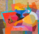 Table with Fruits by Romeo Tabuena, oil on canvas, sold Feb 2015