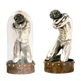 Daniel A. dela Cruz, In Search of Redemption, mixed hand sculpted metal sculpture with glass dom