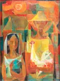 Vicente Manansala, Man, Girl and Cock