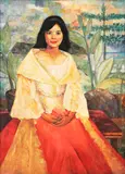 Victorio Edades, The Lady in Maria Clara, oil on canvas