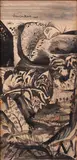 Abstract Composition by Federico Aguilar Alcuaz, watercolor and ink on paper, sold Feb 2015
