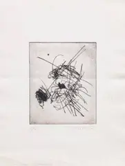 Scribble by Fernando Zóbel de Ayala y Montojo, etching, sold Feb 2015