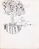 Drawing of a Tree by Fernando Zóbel de Ayala y Montojo, pen & ink on paper, sold Feb 2015