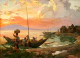 Manila Bay by Fernando Amorsolo, oil on canvas, sold Dec 2014