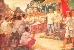 Jorge Pineda, First Cry of Balintawak, oil on canvas