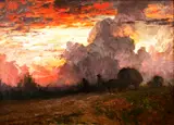 Pilgrims on Sunset by Fernando Amorsolo, oil on canvas, sold Sep 2014