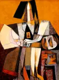 Mauro Malang Santo, Vendor in Quiapo, oil on canvas