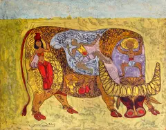 Carabao by Manuel Rodriguez Sr., etching 10/20, sold Mar 2014