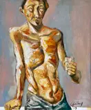 Untitled by Emmanuel Garibay, oil on canvas, sold Mar 2014