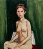Mia Herbosa, Female Nude, oil on canvas