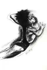 Dancer by Benedicto Cabrera, charcoal on paper, sold Mar 2014