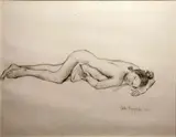 Female Nude by Anita Magsaysay-Ho, graphite on paper, sold Mar 2014