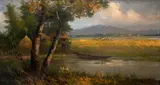 Bulacan Landscape by Cesar Buenaventura, oil on canvas, sold Mar 2014