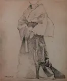Benedicto Cabrera, a.) Filipino Dress Study 1 b.) Filipino Dress Stud, pen and ink on paper