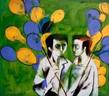 Balloon Vendors by Angelito Antonio, oil on canvas, sold Mar 2014