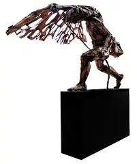 Fisherman by Solomon Saprid, brass, sold Mar 2014