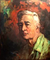 Juan M. Arellano, Self-Portrait, oil on wood