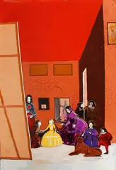 Homenaje A Diego - Las Meninas by Virgilio Pandy Aviado, oil on canvas, sold Mar 2014