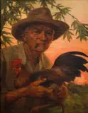 Fernando Amorsolo, Sabungero, oil on canvas