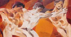 Untitled by Cesar Legaspi, oil on wood, sold Mar 2014