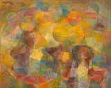 Balloon Vendors by Romeo Tabuena, oil on canvas, sold Mar 2014