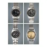 Untitled by A Collection of Four Wristwatches, a.) Seiko Black Face Vintage Watch <br> Reference: V743-8B29 <br> Year: ca. 1990’s <br> Movement: quartz movement <br> F, sold Jul 2026