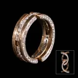 A ‘Motion Ring’ Style Ring in 14k, Untitled, The ring in 14k rose gold is designed to transform its shape and features diamonds weighing approximately 1.08 cts set inside and on the sides of the band. <br> Hallmarked 14k <br> Weighs 6.70 grams. <br> Some stones noted as Refer on the GIA iD100®