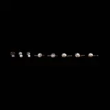 Untitled by A Set of Pearl Shirt Studs in 8k and Steel, The set features three pearls in a geometric, 8k rose gold hexagonal setting, three classic pearls set in steel, and two, sold Jul 2026