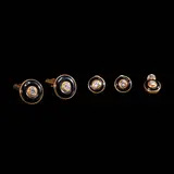 Untitled by A Diamond and Enamel Art Deco Style Formal Tuxedo Dress Set in 18k, The set consists of diamond cufflinks and three diamond shirt studs in 18k yellow and white gold. <br> The cufflinks and, sold Jul 2026