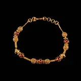 Untitled by A 22k Gold and Enamel Bracelet, The 22k yellow gold bracelet is composed of alternating enameled beads with masterfully textured beads made of filigree , sold Jul 2026