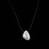 Untitled by Hearts on Fire Dream Stone Pendant Necklace in 18k, The leather cord necklace features an abstract, sculptural pendant in brushed 18k white gold accented by a cut-cornered , sold Jul 2026