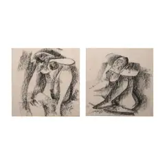 Solomon Saprid, Untitled, b.) Untitled<br/> signed and dated 1997 (lower left)<br/> charcoal on paper<br/> 12” x 10” (30 cm x 25 cm)