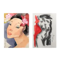 Lydia Velasco, Untitled, b.) Nude<br/> signed and dated 2019 (lower right)<br/> mixed media<br/> 16” x 11” (41 cm x 28 cm)