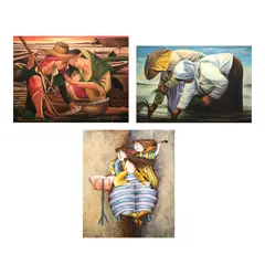 a.) Untitled b.) Untitled c.) Untitled by Unidentified artist, b.) signed (lower right)<br> oil on canvas<br> 23 1/4” x 36” (59 cm x 91 cm)<br/><br/>, sold Jul 2026
