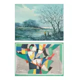 Leonardo Zablan, a.) Untitled b.) Untitled, b.) signed (lower right)<br> oil on canvas<br> 24 1/4” x 35 1/4” (62 cm x 90 cm)