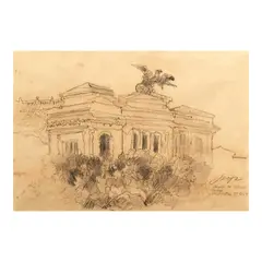 José T. Joya, Palace of Justice, charcoal on paper