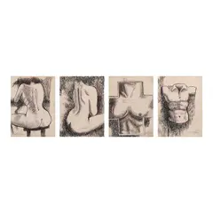 Ronald Ventura, Untitled, c.) Untitled <br> signed (lower right) <br> pen and ink on paper mounted on canvas <br> 5 3/4” x 4 1/4” (15 cm x 11 cm) <br> <br> d.) Untitled <br> signed (lower right) <br> pen and ink on paper mounted on canvas <br> 5 3/4” x 4 1/4” (15 cm x 11 cm)