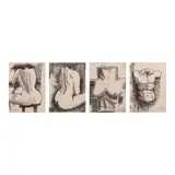 Ronald Ventura, Untitled, c.) Untitled <br> signed (lower right) <br> pen and ink on paper mounted on canvas <br> 5 3/4” x 4 1/4” (15 cm x 11 cm) <br> <br> d.) Untitled <br> signed (lower right) <br> pen and ink on paper mounted on canvas <br> 5 3/4” x 4 1/4” (15 cm x 11 cm)