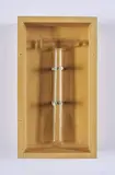 Heiner Blum, Notaus, 1992, Mundgeblasener Glashammer in Wandhalterung. In originaler Holzkiste