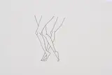 Anna Gaskell, Ohne Titel (Strumpfbeine 2), 2001, Tusche auf Buchseite