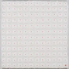 Lore Bert, "Weisses Transparent", 1998, Farbholzschnitt auf Japan, auf Holz montiert, in Objektkasten