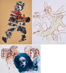 Frieze / Vietnamese / Dancers by Nancy Spero, 1993, Jeweils: Farbserigrafie auf dünnem Velin, sold Jan 2022