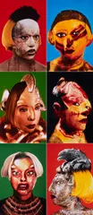 ORLAN, Refiguration - Selfhybridation no 1, no 3, no 4, no 9, no 17 und no 28, 1997, Jeweils: Cibachrome