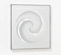 Heinz Mack, Lichtspirale, 1970, Mikro-Blindprägung und Punzierun auf auf Aluminium, kaschiert auf Aluminiumkarton