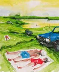 Sven Kroner, Ohne Titel (Baggersee), 1999, Acryl auf Leinwand